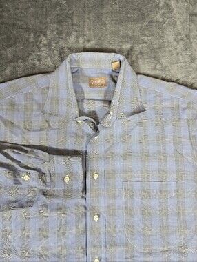 Vintage Gitman Bros Plaid Button Down Shirt Size 16 1/2 Made In USA